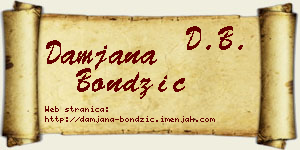 Damjana Bondžić vizit kartica